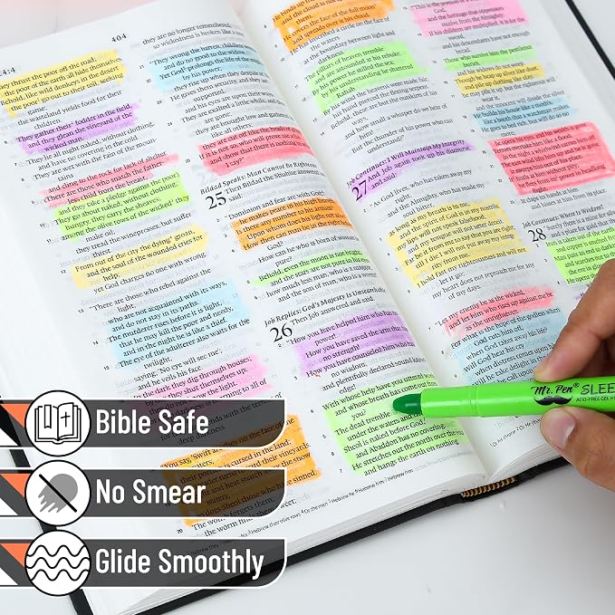 Mr. Pen- No Bleed Gel Highlighters, Vibrant Colors, 20 Pack | Bible Highlighters and Pens No Bleed, Bible Markers for Study, Journaling, School Supplies and Accessories