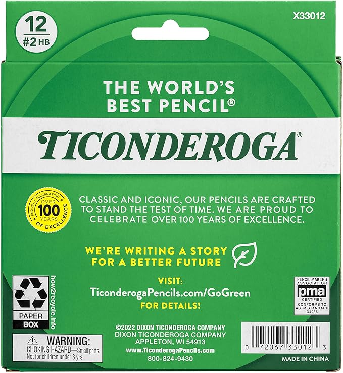 Ticonderoga My First Half-Size Wooden Pencils, 12 Pencils/Pack, 1 Pack | Large Triangle-Barrel Pre-Sharpened #2 (HB) Short 4.5" Yellow Pencils with Erasers, X33012