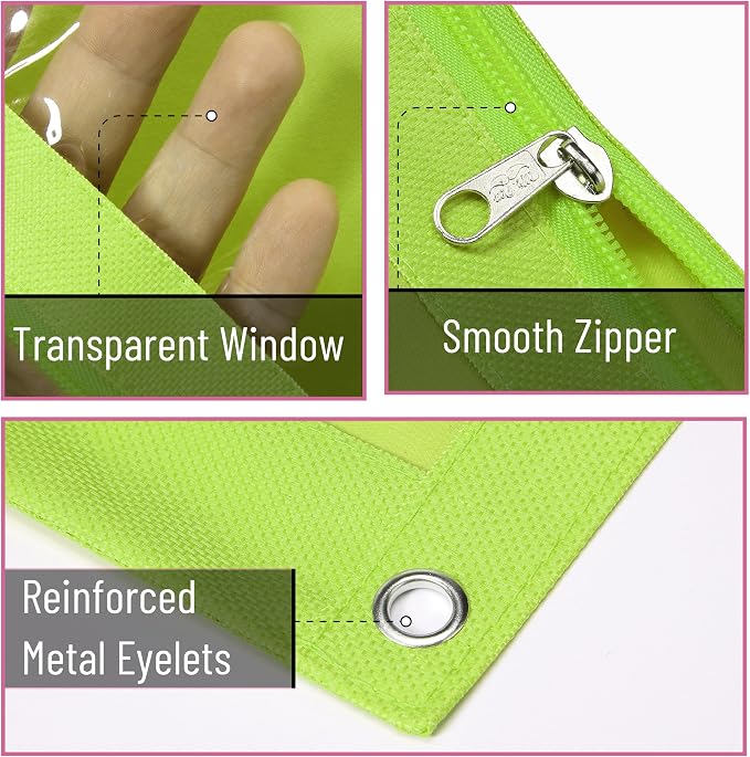 Mr. Pen- Pencil Pouch for 3 Ring Binder, 2 Pack, 10"x6.75", Smooth Zipper | Clear Window, Large Capacity Pencil Case with 3 Reinforced Grommets for School, Office, Supplies Storage | Clear Window, Large Capacity Pencil Case with 3 Reinforced Grommets f...