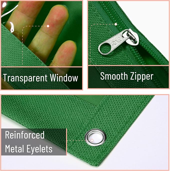 Mr. Pen- Pencil Pouch for 3 Ring Binder, 2 Pack, 10"x6.75", Smooth Zipper | Clear Window, Large Capacity Pencil Case with 3 Reinforced Grommets for School, Office, Supplies Storage | Clear Window, Large Capacity Pencil Case with 3 Reinforced Grommets f...