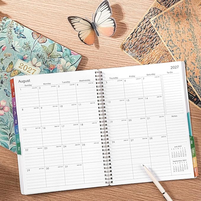 2027 Planner, 2027 Weekly and Monthly Planner, Jan 2027-Dec 2027, Planner with Calendar,Tabs, Twin-Wire Binding, Back Pocket, Holidays, 11'' x 9", Planners and Organizers for Office, Home, School
