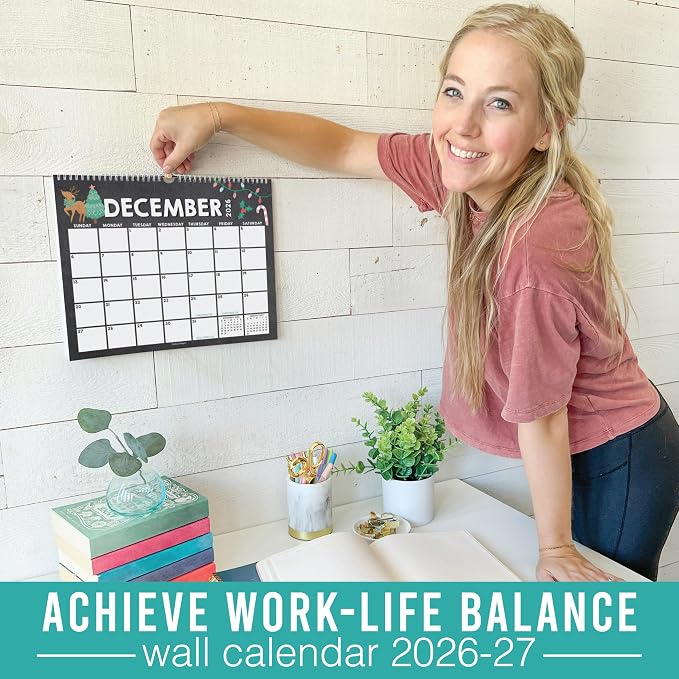 2026 Calendar Wall - 2026 Wall Calendar Large, 18-Month Hanging Calendars for School, Home & Office, Academic Monthly Calendar from January 2026 to June 2027, Back to School Teacher Gifts
