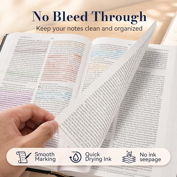 Silver Glitter Highlighter for Bible No Bleed,12Pcs Light Pastel | No Bleed Through Thin Pages, Soft Brush Tip, Lightweight for Long Study Sessions