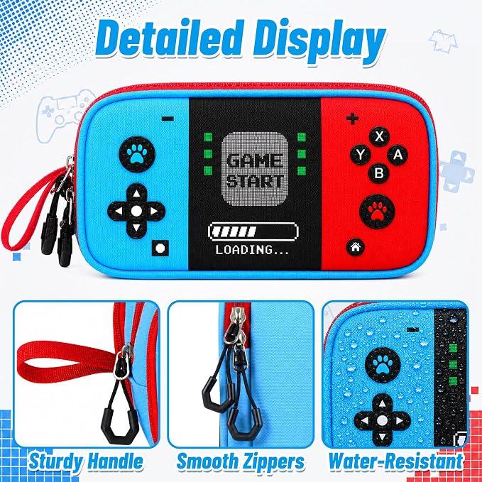 Pencil Case for Boys, Large Capacity Pencil Pouch with Zipper Compartments, Gamer Pen Bag Organizer for School Kids Teens