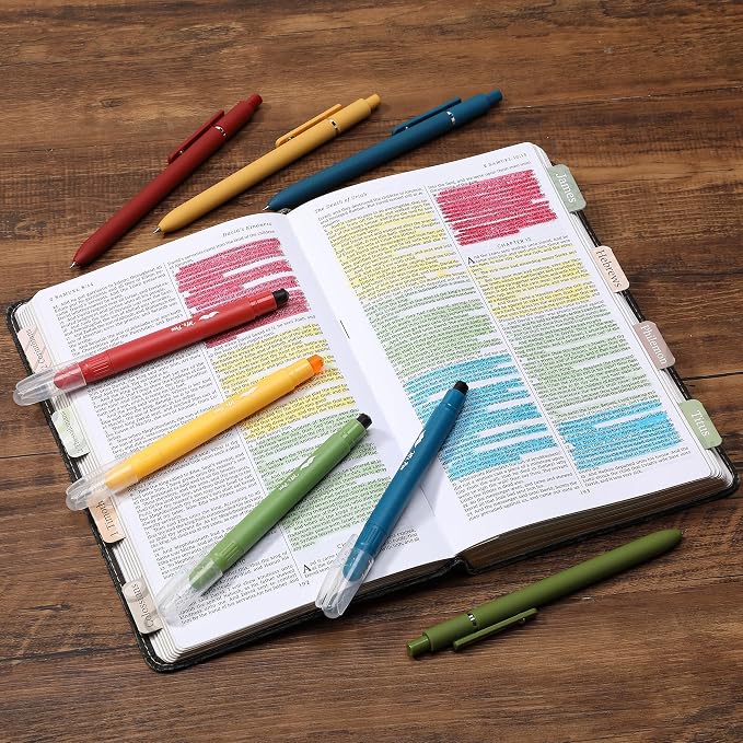 Mr. Pen- Bible Highlighters and Gel Pens, 8 Pack | Vibrant Colors Gel Highlighters No Bleed, Black Ink Gel Pens, Fast Dry and No Smear for Bible Journaling, Planner