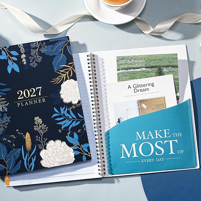 2027 Planner - 2027 Planner Weekly and Monthly, Jan 2027 - Dec 2027, Monthly Planner, 8.5" x 11", Calendar Planner, Monthly Tabs, Twin-Wire Binding, Holidays, Back Pocket
