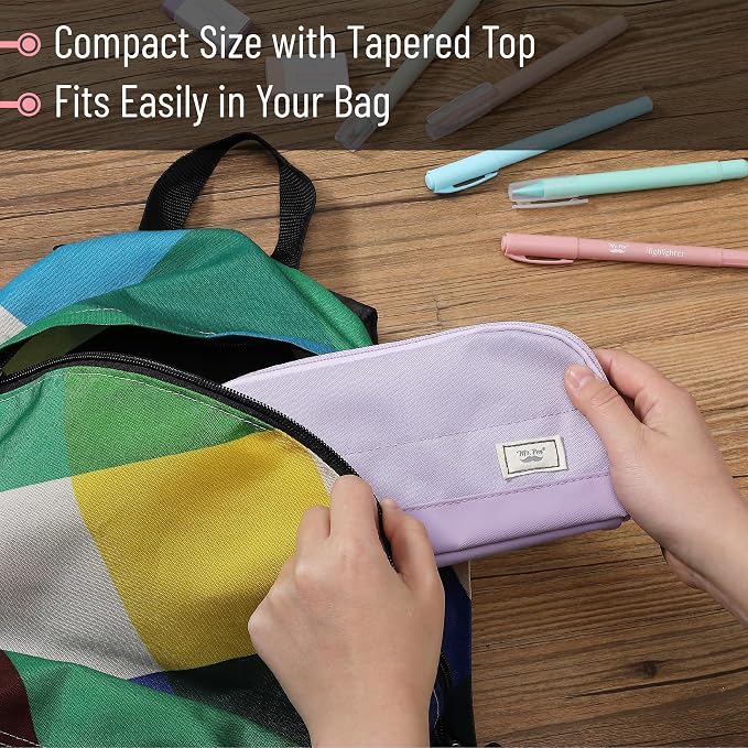 Mr. Pen- Wide-Opening Pencil Case, Triangle Design | Compact & Spacious Pencil Cases with 5 Mesh Pockets, Bag Pouch, Box Organizer for Students, School Supplies, Aesthetic Supply
