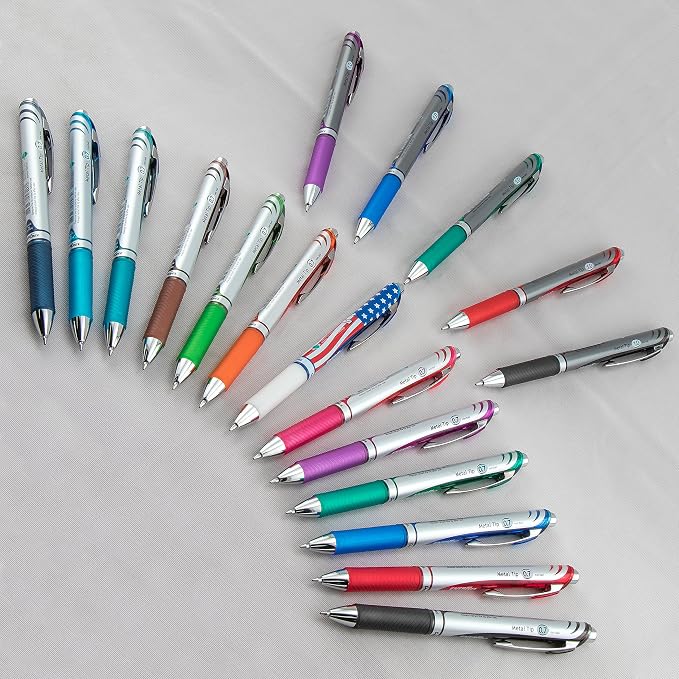 Pentel Energel RTX Retractable Liquid Gel Pen, Bold Line, Metal Tip, Blue Ink Pack of 2 (BL80BP2C)