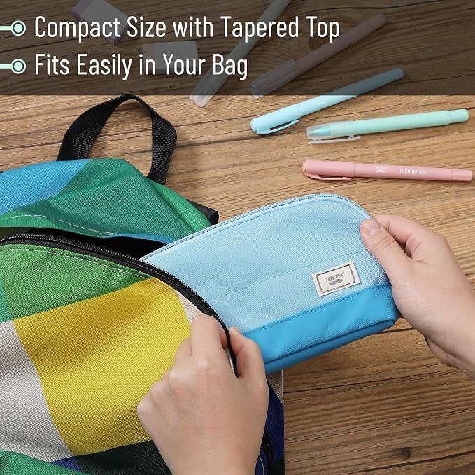 Mr. Pen- Wide-Opening Pencil Case, Triangle Design | Compact & Spacious Pencil Cases with 5 Mesh Pockets, Bag Pouch, Box Organizer for Students, School Supplies, Aesthetic Supply
