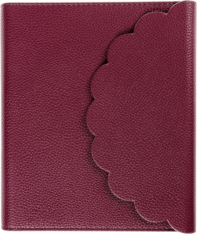 Graphique Vegan Leather Wrap Journal Luxe Collection, Hardcover Diary Notebook for Writing, 160 Lined Pages, 7” x 8.75”, Plum Red