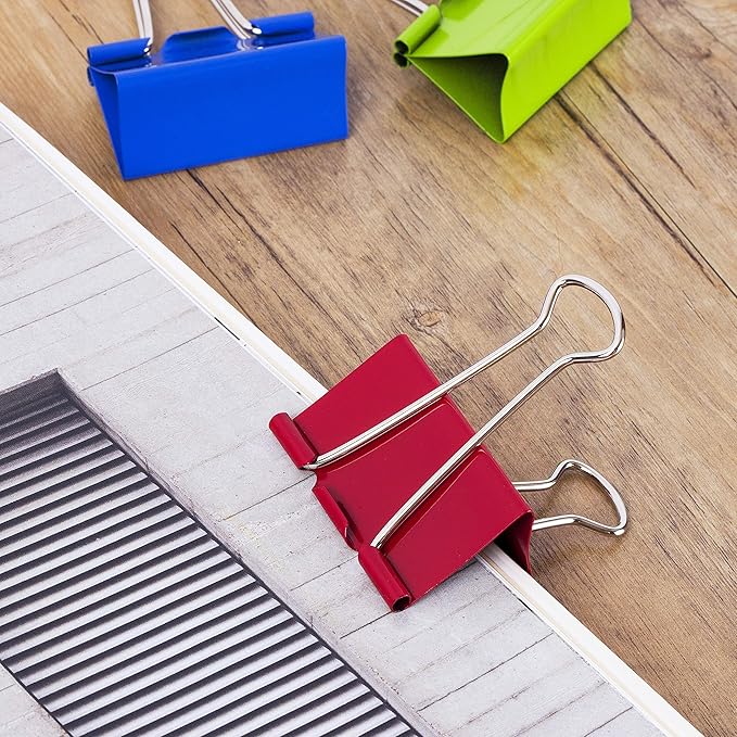 Mr. Pen- Metal Binder Clips, 12 pcs, 2 Inches, Extra Large Size | Colored Binder Paper Clips, Paper Clamps for Office Supplies, Home, School, Business, Document Organizing