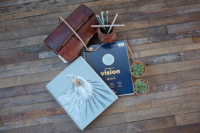 Strathmore Vision Series Sketch Pad, 11x14 inch, 110 Sheets - Artist Sketchbook for Drawing, Illustration, Art Class Students