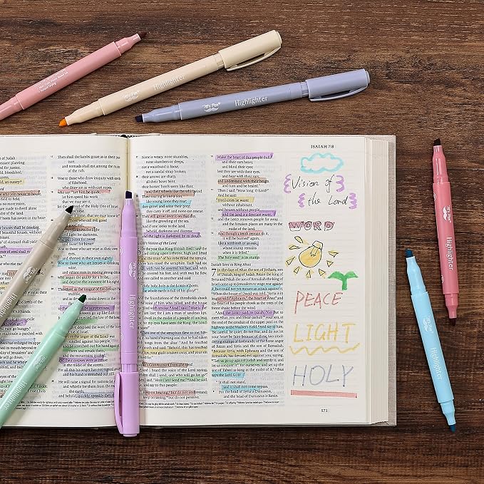 Mr. Pen- Dual Tip Highlighters, 8 Pack, Fine & Chisel | Cute Highlighters Assorted Colors, Dual Tip Markers