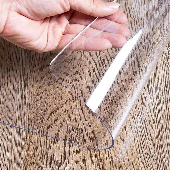 OstepDecor Clear Table Cover Protector 29 x 59 Inch, 1.5mm Thick Plastic Table Cover, Dining Table Protector Pad, Waterproof & Easy Cleaning PVC Desk Mat for Dresser, Coffee & Kitchen Wooden Tabletop