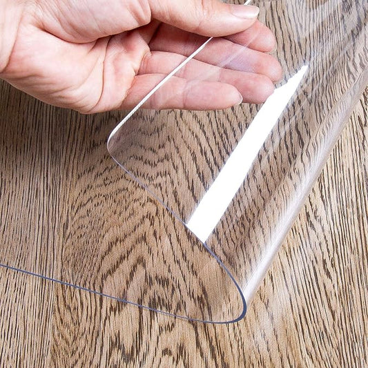 OstepDecor Clear Table Cover Protector 29 x 59 Inch, 1.5mm Thick Plastic Table Cover, Dining Table Protector Pad, Waterproof & Easy Cleaning PVC Desk Mat for Dresser, Coffee & Kitchen Wooden Tabletop