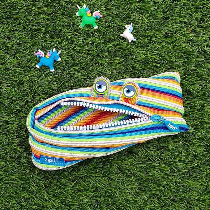 ZIPIT Monster Pencil Case for Kids, Cute Zipper Pouch for Boys Girls and Teens, Stationery Bag for School,Colorful