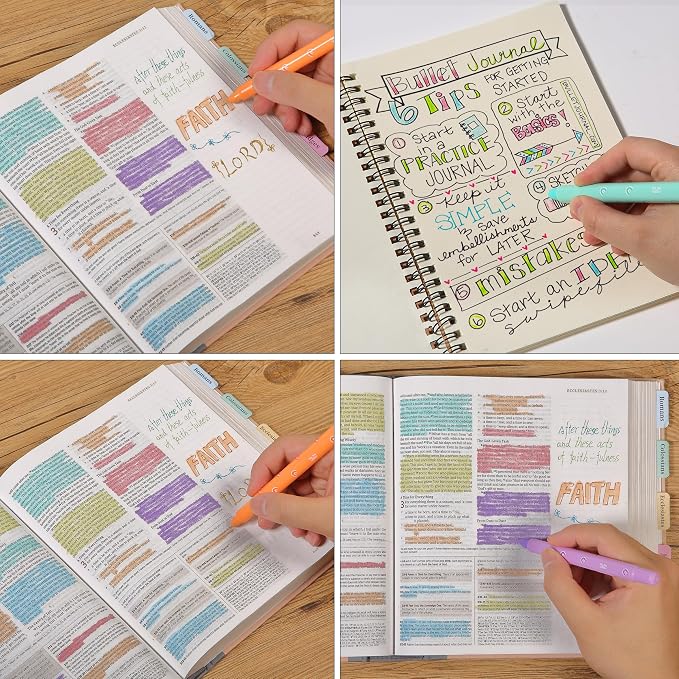Mr. Pen- Bible Highlighters and Pens No Bleed, 12 Pack | Colorful Ink Pens for Highlighting, Bullet Journaling, Note-Taking, Summarizing, Bible Study, Planning, School and Office Use